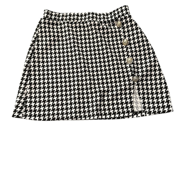 SHEIN Black and White Checkered Houndstooth Skirt - Picture 3 of 6